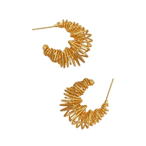 Unregelmäßiger Verzerrter Brief C Bolzen Ohrringe Modes Statement Coppers Schmuck Komfort Ohrbekleidung Für Partys Und Täglich Handgefertigte Persönlichkeitspersönlichkeitszubehör von YUGSHNKFC