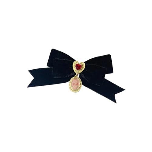 Velvets Bowknot Pin Mit Strasssteinen Herz Handgefertigt Bowtie Brosche Für Mode Enthusiasten Stilvoller Ausschnitt Accessoires Frauen Modeaccessoire von YUGSHNKFC