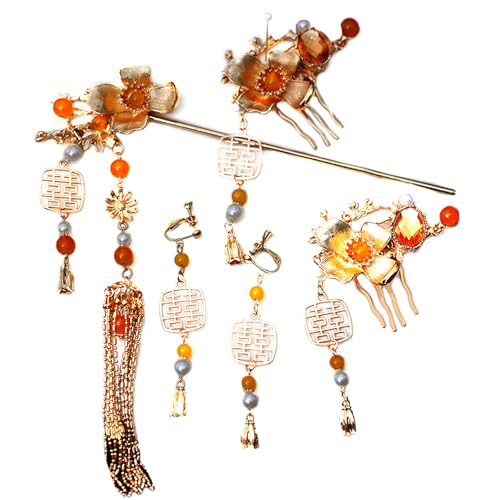 Vintage Lloy Haarnadeln-Set mit Blumenornament, Party-Haarnadeln, Hochzeitsfeier, Haarschmuck für Damenfrisuren von YUGSHNKFC