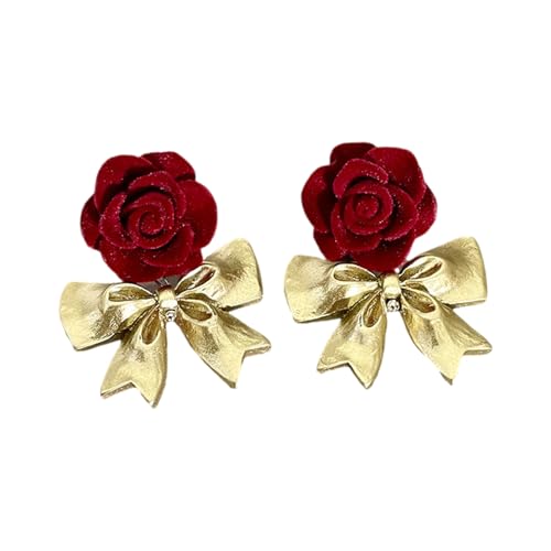 Vintage Rose Bowknot Studs Ohrringe Für Frauen Und Mädchen Bequem von YUGSHNKFC
