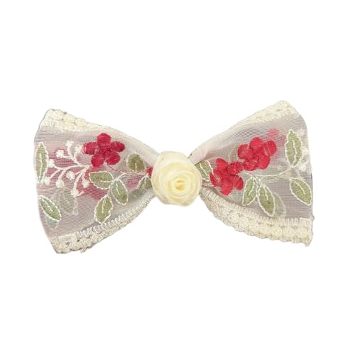 XIAHIOPT Haarspange mit bestickter Spitze, Schleife, für Mädchen, Haarspangen, Frühlings-Haarspange, elegante Haarstyling-Dekoration von YUGSHNKFC