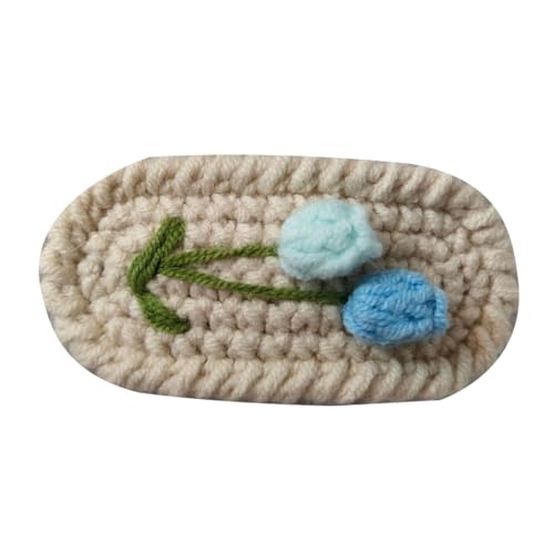 XIAHIOPT Häkelblumen-Haarspangen, bunte Haarnadel, handgefertigt, gehäkelt, Tulpen, Haarspange, schönes Strickzubehör für Kinder von YUGSHNKFC