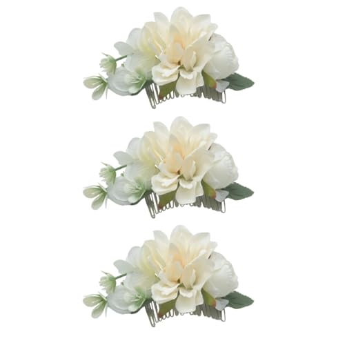 XIAHIOPT Künstliche Blumen-Haarnadeln, Hochzeit, Brautschmuck, Haarspangen für Frauen, Party, Haarschmuck, Kopfbedeckung, 3 Stück XIAHIOPT Künstliche Blumen-Haarnadeln, Hochzeit, Brautschmuck, Haarspangen für Frauen, Party, Haarschmuck, Kopfbedeckung, 3 Stück von YUGSHNKFC