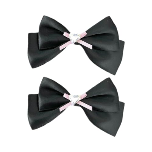 XIAHIOPT Niedliche flache Haarspange in Herzform mit Strasssteinen, Balletcore-Kopfbedeckung, elegante Schleife, niedliche Kopfbedeckung von YUGSHNKFC