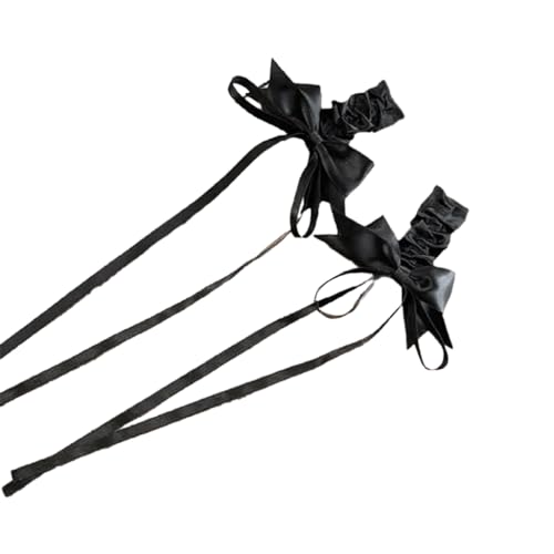 XIAHIOPT Zarte Schleife, Y2K-Stil, Seitenclip, Schleife, Haarspange, süße Mädchen, Feen-Schleife, großes Band, Ballettcore, 2 Stück von YUGSHNKFC