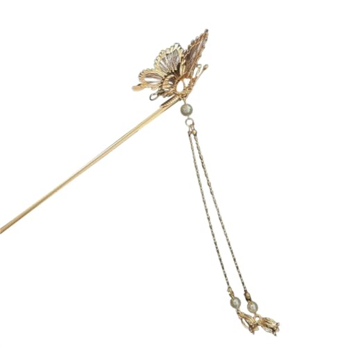 XIAHIOPT zitternde Haarspange in Schmetterlingsform mit Perlen, Quasten, Kopfbedeckung, Foto-Requisiten, Haarschmuck, Feenperlen, Kopfschmuck von YUGSHNKFC