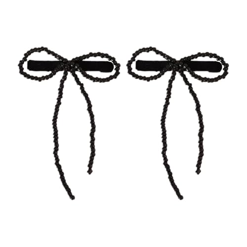 YUGSHNKFC 1 Paar Perlen Fliege Haarspange Mädchen Süße Ballett Haarnadel Haarstyling Haarschleifen für dünnes Haar Elegante koreanische Seitenclip von YUGSHNKFC