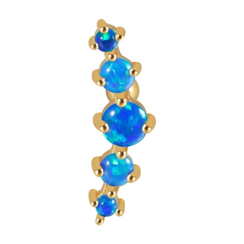 YUGSHNKFC 1 Stück Chirurgenstahl 5-Ohr-Tragus-Knorpel-Ohrstecker Kristall Ohrläppchen Piercing Barbell Schmuck Piercing Ohrring, OP42, Edelstahl + Kupfer + Opal von YUGSHNKFC