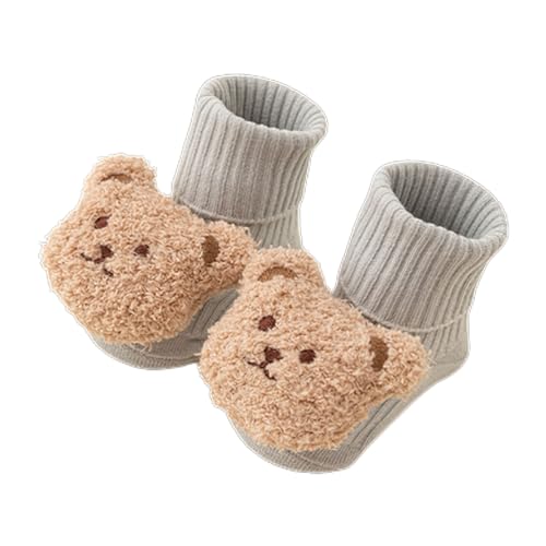 YUGSHNKFC 1pair Infant Warme Stiefel Baby Jungen Mädchen Cartoon Bären Winterschuhe Atmungsaktive Socken Kurzer Strumpf Kleinkinder Erste Walkers Elastizität Loser Mund von YUGSHNKFC