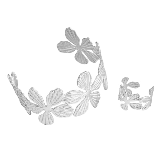 YUGSHNKFC 2pcs Stylish Blumenge Gemustertes Armband Ringe von YUGSHNKFC