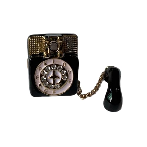 YUGSHNKFC Altmodische Zifferblätter, Handy-förmige Ringe, stabile Tropfen, ölbeschichtet, Charm-Accessoire für trendige Looks, Retro-Damen, Einheitsgröße, Wie beschrieben, Wie beschrieben von YUGSHNKFC