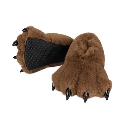 YUGSHNKFC Animal Paws Slippers Plüsch Warme Haus Geschlossene Rückenschuhe Lustige Pelzige Klaue Neuheit Tierpfoten Für Erwachsene Fuzzy Warm War Warm von YUGSHNKFC