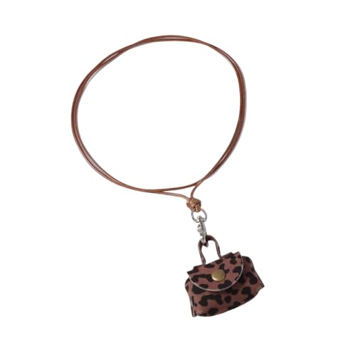 YUGSHNKFC Anspruchsvolle Taschen-/Stern-Anhänger, Halskette, Kordel, Statement-Schmuck, trendige Halskette, Lederstruktur für verschiedene Anlässe, Leder von YUGSHNKFC