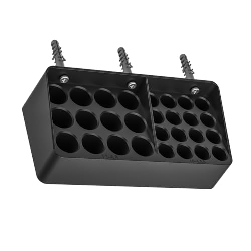 YUGSHNKFC Batteriehalter Wandmontage Batterie-Aufbewahrungsbox für 12AA mehrere Batterien, bequemer Zugang Batteriespender, Schwarz , Taschen-Organizer von YUGSHNKFC