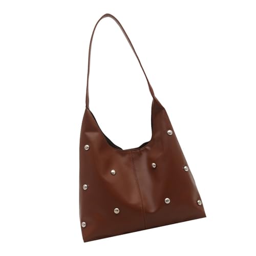 YUGSHNKFC Crescents Schultertaschen Punk Clutches Hoboes Toted Bag Unterarm-Geldbörse kleine Schultertasche Handtasche mit Schnallenverschluss Hoboes Toted Handtaschen für Damen, braun, One Size von YUGSHNKFC