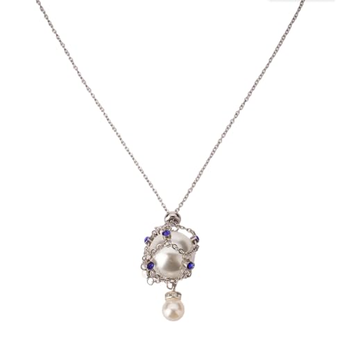 YUGSHNKFC Crystal Anhänger Halskette Orament Eckfangstein Käfig Net Pocket Metal Charme Stilvoll von YUGSHNKFC