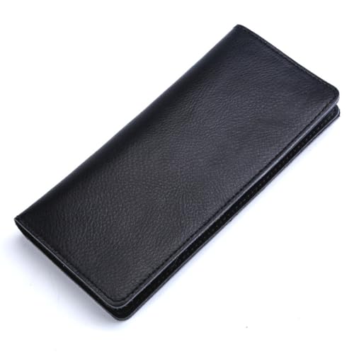 YUGSHNKFC Damen-Geldbörse, großes Fassungsvermögen, Leder, lange Brieftasche, Geldbörse mit mehreren Kartenfächern und Bargeldfach, Schwarz von YUGSHNKFC