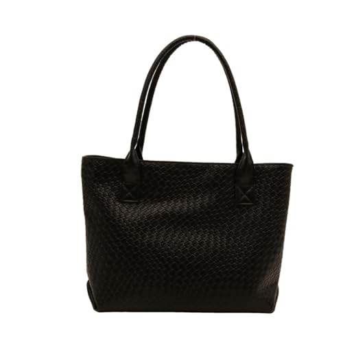 YUGSHNKFC Damen Unterarmtaschen Mode Schultertasche mit geräumigem Innenraum PU Leder Handtasche Geeignet für verschiedene Anlässe, Schwarz von YUGSHNKFC
