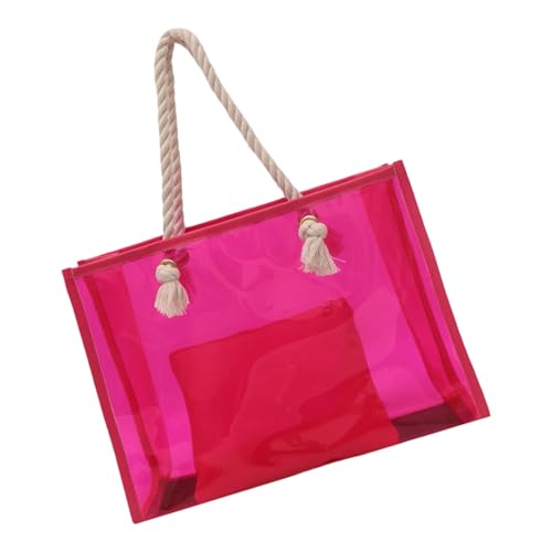 YUGSHNKFC Damentasche mit durchsichtiger Achselhöhle, große Kapazität, einfache Handtasche mit Seilgriffen, stilvolle Unterarmtasche für die Arbeit, Damen-Schultertasche, klare Achselhöhle, große von YUGSHNKFC