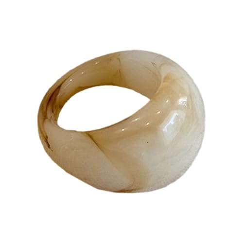 YUGSHNKFC Dicke Acrylharzringe Breiter Band Schmuck Kühne Kuppel Acrylharzringe Dicker Stapelbarer Modeschmuck Für Wome Leichtgewicht von YUGSHNKFC