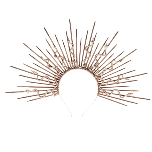 YUGSHNKFC Einzigartiger Punk-Schlangen-Haarreif für Erwachsene, Haarreif mit Metallic- und Schlangen-Cosplay-Dienstmädchen von YUGSHNKFC