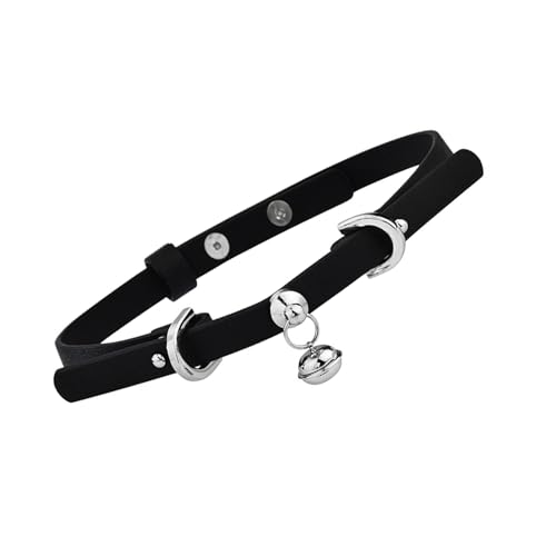 YUGSHNKFC Elegante Choker-Halskette mit Doppelglocken-Designs für verspielte Stile und verstellbare Länge Kette für vielseitiges Tragen, Legierung und PU von YUGSHNKFC