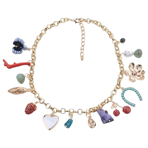 YUGSHNKFC Elegante Halskette aus Metalllegierung, eingebettet mit stilvollen Diamanten, für modische Frauen und Profis, Freizeitkleidung von YUGSHNKFC