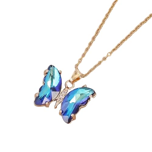 YUGSHNKFC Elegante Halskette mit Schmetterlingsanhänger, symbolisiert Anmut und Charme für modische Frauen im Alltag oder auf Partys, Metall von YUGSHNKFC