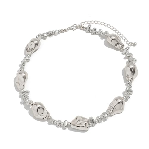 YUGSHNKFC Elegante Halskette mit unregelmäßigen Perlen für Damen, Bürokleidung, Schmuck, Legierung, Textur für Büro und Abendveranstaltungen, Legierung, CCB von YUGSHNKFC