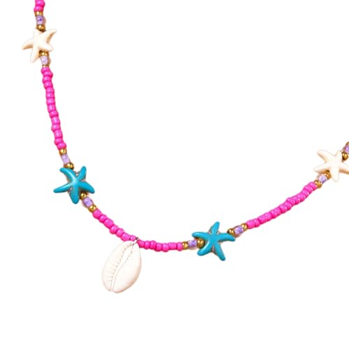 YUGSHNKFC Elegante Muschel-Halskette für Strandausflüge und alltägliche modische Statement-Stücke mit verstellbarer Perlenkette von YUGSHNKFC