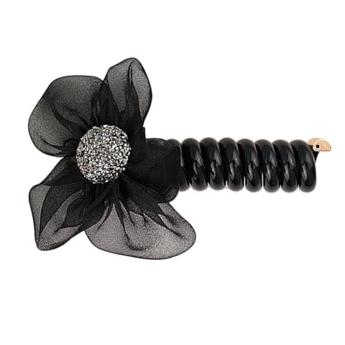 YUGSHNKFC Elegante elastische Haargummis für Mädchen und Damen, spiralförmige Haargummis, Telefonkabel, geflochtenes Herz von YUGSHNKFC