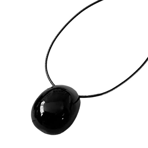 YUGSHNKFC Elegante ovale Anhänger-Halskette, bequeme Pulloverkette, lange Seil-Halskette mit verstellbarer Kette für Mode-Liebhaber, Metall von YUGSHNKFC