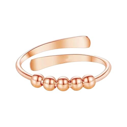 YUGSHNKFC Eröffnung Handschmuck Rotierende Perlen Moderinge Kupfertextur Einstellbar Für Mode Enthusiasten Einzigartiger Finger von YUGSHNKFC