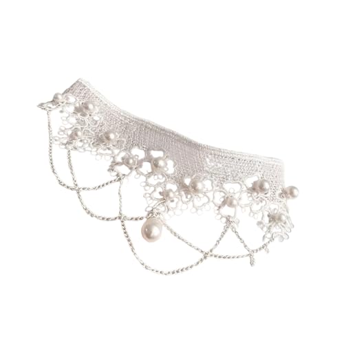 YUGSHNKFC European Inspirierte Perlen Spitzen Halskette Stylische Schichtheize Anhänger Charm Schlangekette Für Brautparty Anlässe Leichte Kunstperlenkette von YUGSHNKFC