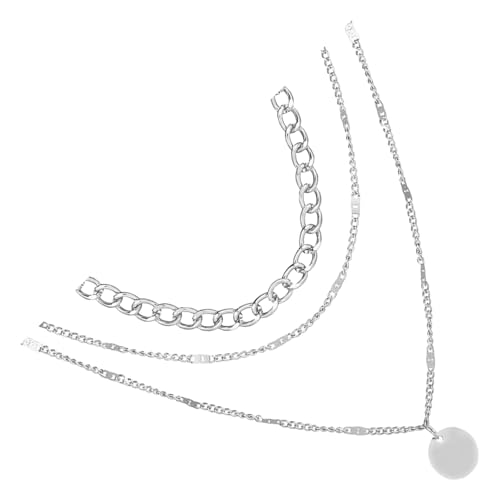 YUGSHNKFC Exquisite Legierung Multilayer Halskette Round Anhänger Für Modische Frauen Die Alltägliche Outfits Komfortable Mode Verbessern von YUGSHNKFC