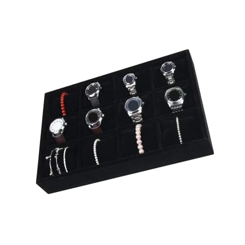 YUGSHNKFC Flanellschmuck Organisatoren Tabletts 12 Fach Stapelhalter Mit Einstellbarem Kissen Für Armbandlagerung von YUGSHNKFC