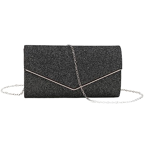 YUGSHNKFC Frauen Umhängetasche Formelle Abenddame Geldbörse Hochzeit Clutches Cocktail Prom Handtasche Champagner/Schwarz/Rot/Gold/Silber Clutches Hüllkurve Champagner/Schwarz/Rot/Gold/Silber von YUGSHNKFC