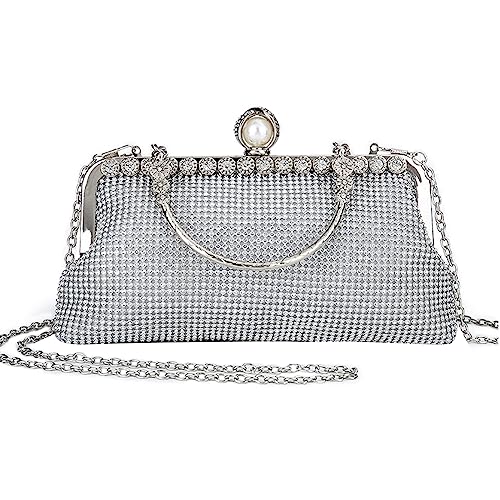 YUGSHNKFC Frauen Umhängetasche Formelle Abendtasche Lady Elegante Hochzeitsfeier Klauen Weibliche Cocktail Abschlussball Handtaschen Glitzer Geldbeutel Tragbar von YUGSHNKFC