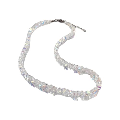 YUGSHNKFC Funkelnde facettierte Glasperlen-Halskette, eleganter Schmuck, verstellbares Halsband, Armband für Frauen, Geschenk, facettierter Kristallperlenschmuck, A, Wie beschrieben, Wie beschrieben von YUGSHNKFC