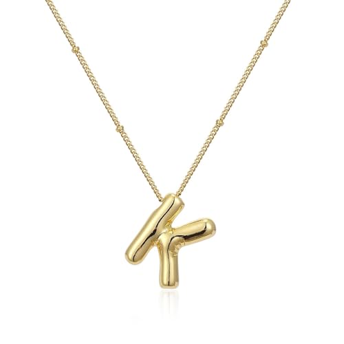 YUGSHNKFC Glossy Letter Pendell Halskette Mit Verstellbarer Länge Trendiger Frauen Accessoires Für Trendige Outfits Und Casual Wear Ballon Letter Halskette von YUGSHNKFC
