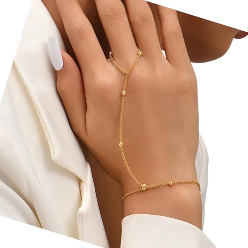 YUGSHNKFC Gold Ton Paperclip Link Armband Einstellbare Handkette Für Frauen Party Stapelbar Schmuck Hochzeit Accessoires Party Hochzeitsanlässe Armbänder Armbänder von YUGSHNKFC