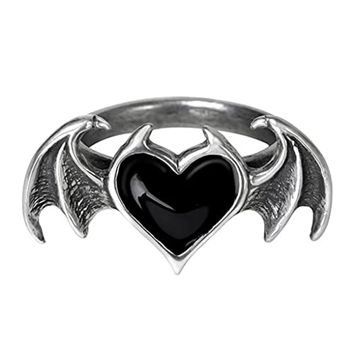 YUGSHNKFC Gothic Für Black Red Heart Dämon Flügel Hochpoly Finger Ehering Cocktail Party Vampire Fledermausfledermaus von YUGSHNKFC