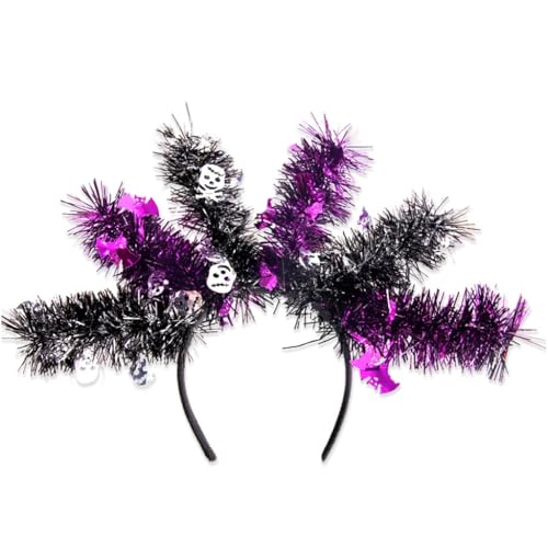 YUGSHNKFC Halloween-Stirnband, dunkle Serie, Kürbis-Haarband, Pfeifenreiniger, Totenkopf-Kopfreif, Party-Haardekoration, Urlaubsparty, Kopfschmuck von YUGSHNKFC