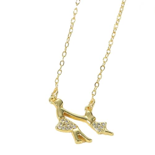 YUGSHNKFC Halskette mit mehreren minimalistischen Anhängern, Dekoration für Damen, tragbar für jeden Anlass und verbessert Ihren eleganten Stil, Kupfer + Zirkon von YUGSHNKFC