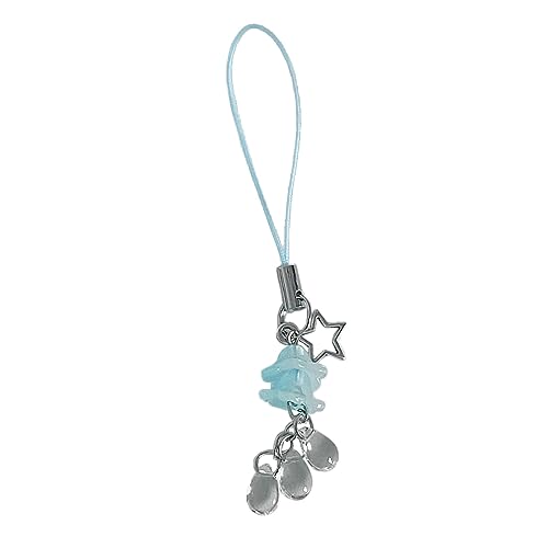 YUGSHNKFC Handgefertigtes Süßes Telefon Charme Frauen Star Anhänger Keychain Gurt Lanyard Mit Quallen Handtasche Rucksackzubehör von YUGSHNKFC