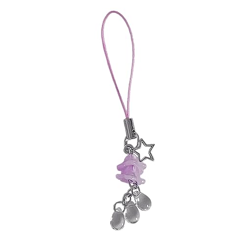 YUGSHNKFC Handgefertigtes Süßes Telefon Charme Frauen Star Anhänger Keychain Gurt Lanyard Mit Quallen Handtasche Rucksackzubehör von YUGSHNKFC