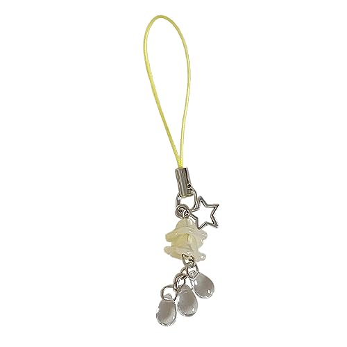 YUGSHNKFC Handgefertigtes Süßes Telefon Charme Frauen Star Anhänger Keychain Gurt Lanyard Mit Quallen Handtasche Rucksackzubehör von YUGSHNKFC