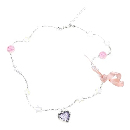 YUGSHNKFC Herz-Anhänger, Choker, Party-Schmuck, Anhänger, Halskette, Perlen, Choker, Harz, Halsschmuck für Damen, Mädchen, Teenager YUGSHNKFC Herz-Anhänger, Choker, Party-Schmuck, Anhänger, Halskette, Perlen, Choker, Harz, Halsschmuck für Damen, Mädchen, Teenager von YUGSHNKFC