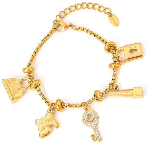 YUGSHNKFC Herzschlüsselschloss Charme Armband Stilvolle Trendige Frauen Alltags Kleidung Gewährleistet Komfort Für Schmuck von YUGSHNKFC