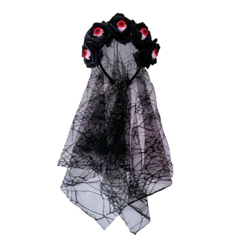 YUGSHNKFC Hexenauge, dunkle Blume, Kopfbedeckung, Party, Halloween, Braut, Teufel, Eyeball, Animation, Haarreifen für Live-Show, Rollenspiele von YUGSHNKFC